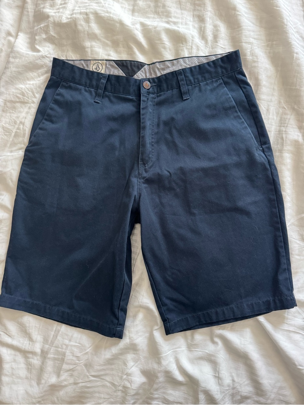 Volcom Men's Dark Navy Flat Front Shorts